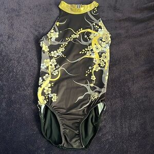 Gymnastics GK Elite Simone Biles Gold Blossom Leotard